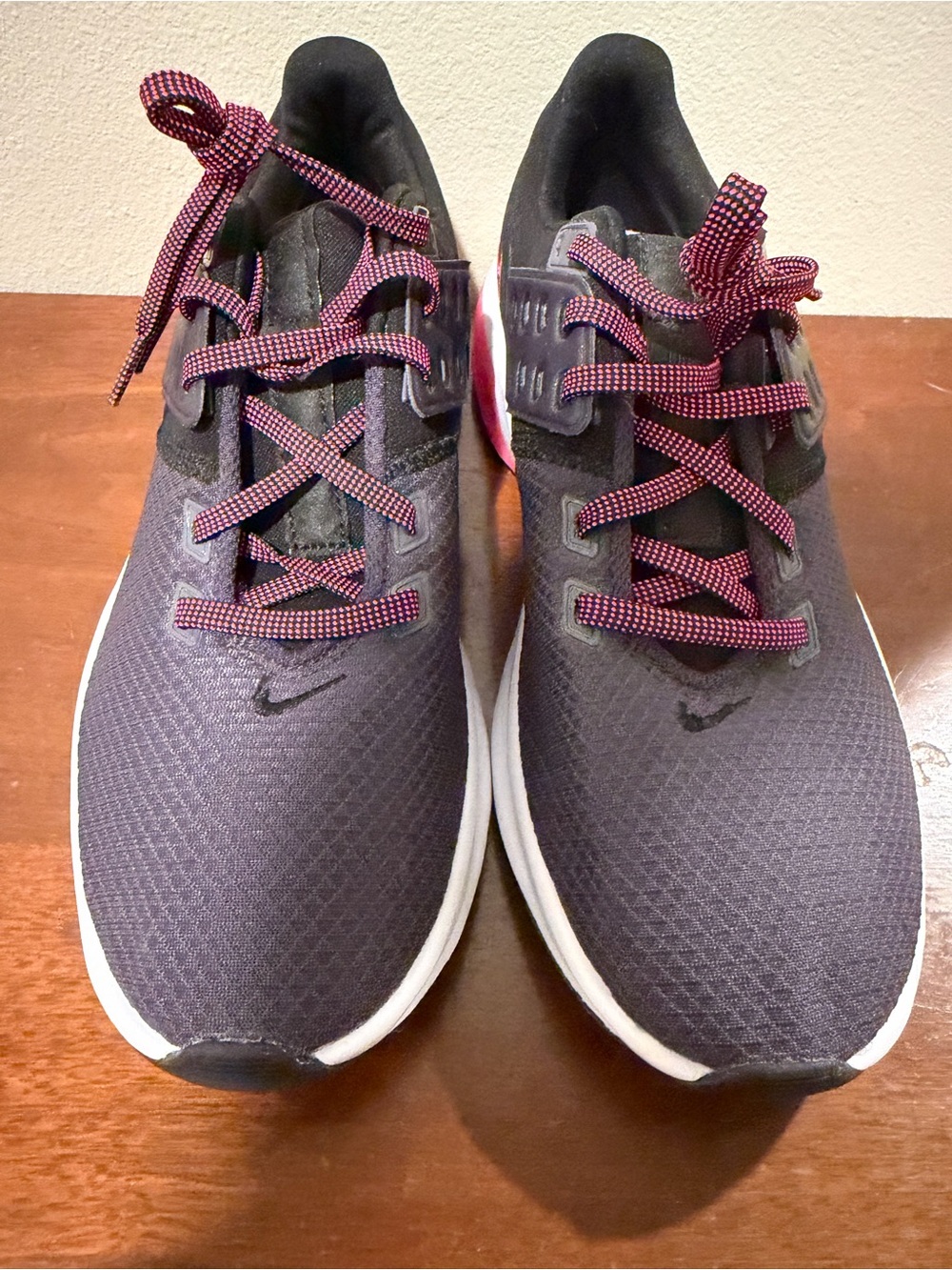 Nike Women’s Black Athletic Sneakers with Pink Laces
